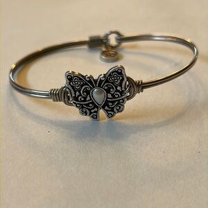 Luca + Danni Silver Tone Butterfly Bangle Bracelet